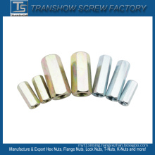 1/4-7/8 Galvanized Steel Finished Long Hex Nuts